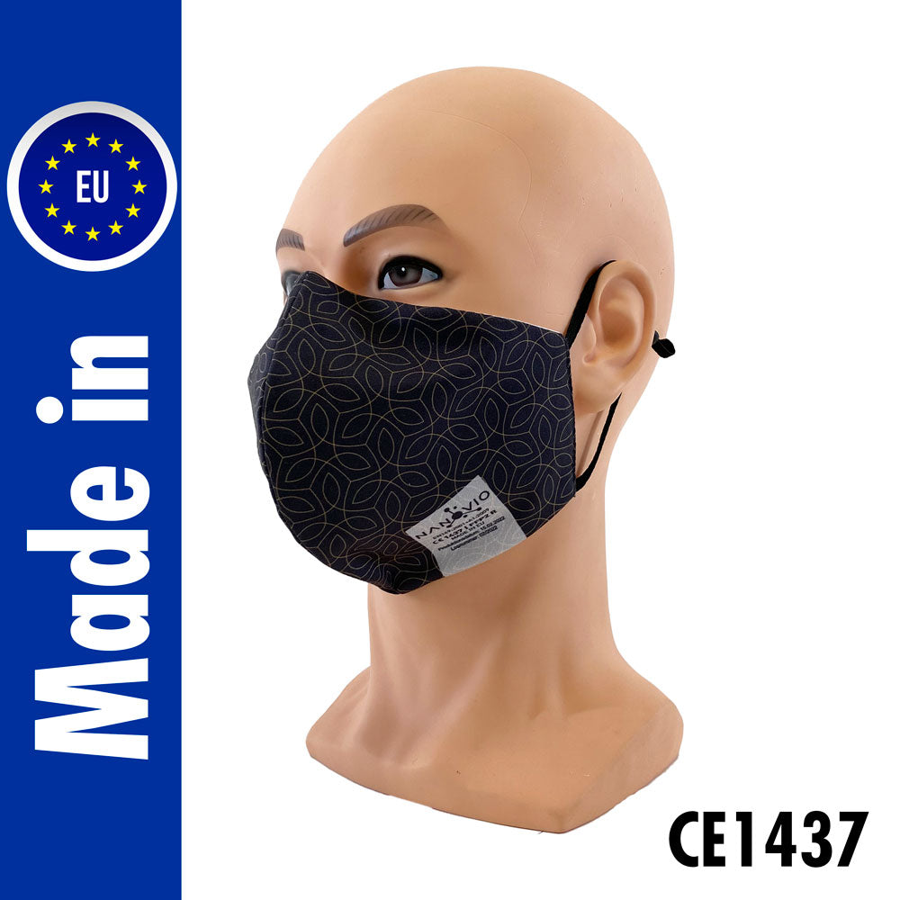 Wiederverwendbare FFP2-Nano-Maske Black & Gold - Civil Use | ab 1 Stk. erhältlich
