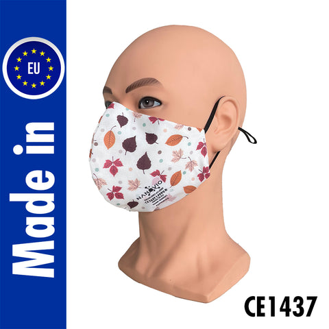 Wiederverwendbare FFP2-Nano-Maske Herbstblätter hell - Civil Use | ab 1 Stk. erhältlich